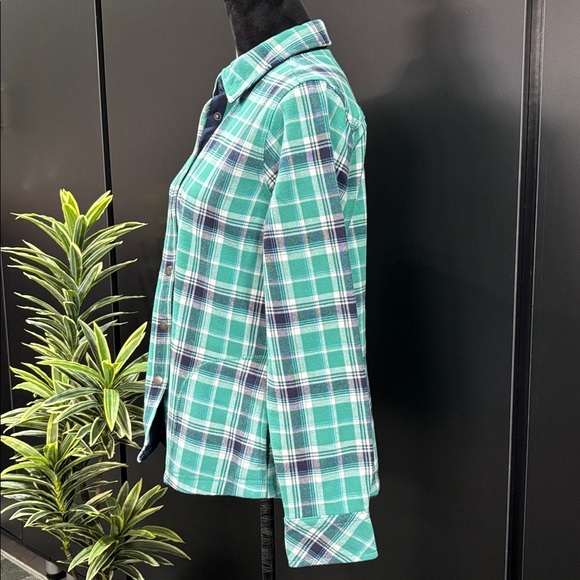 GARAGE Fleece Lined,plaid flannel shacket/top, hip pockets,snap up, heavy,warm - Picture 4 of 11